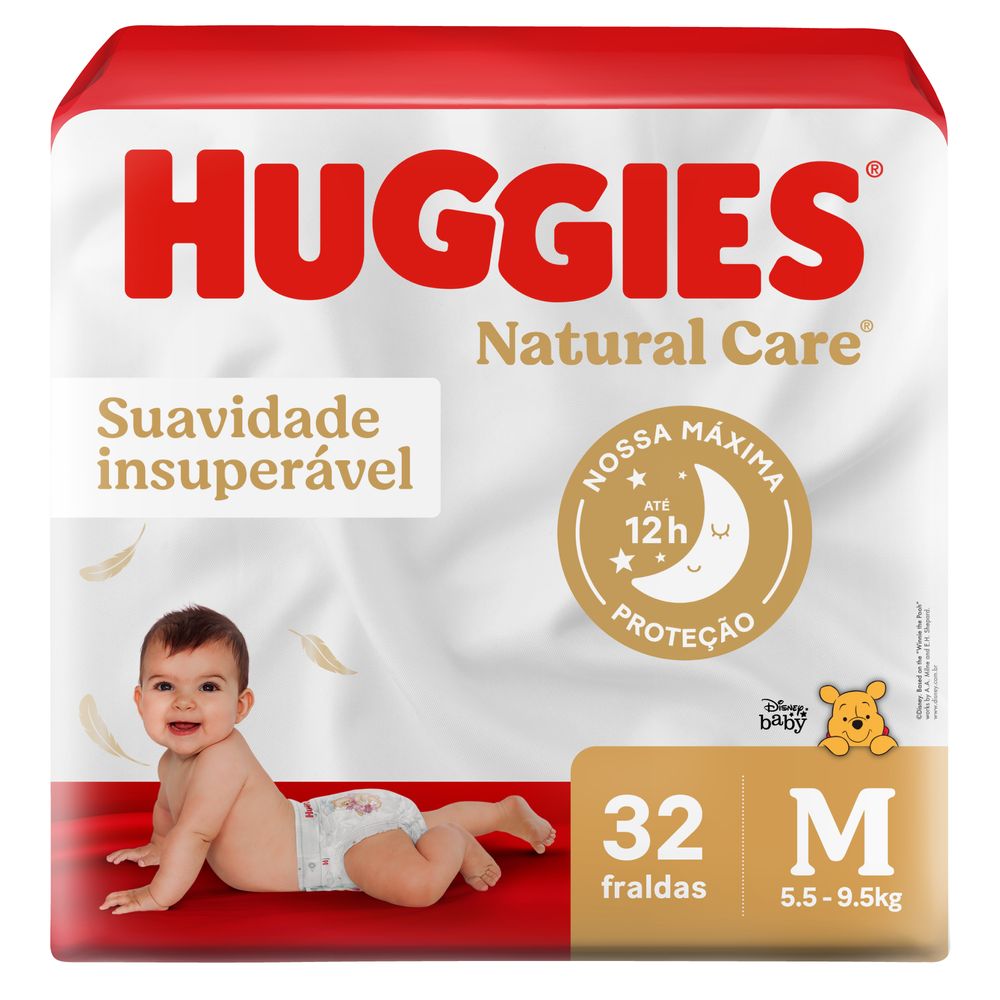 Foto da Fralda Huggies Natural Care M 32 Fraldas