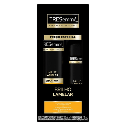 Kit Tresemmé Shampoo 350ml + Condicionador 175ml Brilho Lamelar Preço Especial