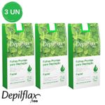 Kit C/ 3 Caixas De Folhas Para Depilação Facial Hortelã Depilflax C/24 Unid Cada