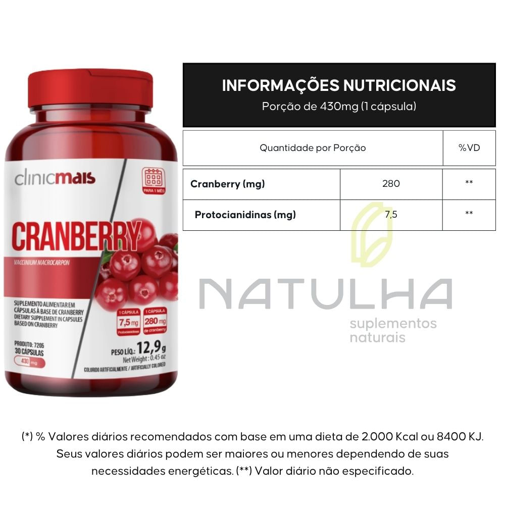 KIT 2X Cranberry 30 cápsulas - Clinicmais - Pague Menos