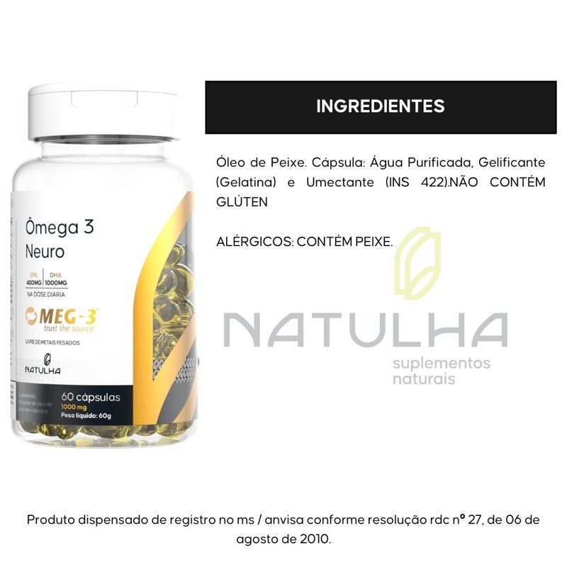 KIT NeuroComplex + Ômega 3 Neuro 60 cápsulas - Natulha