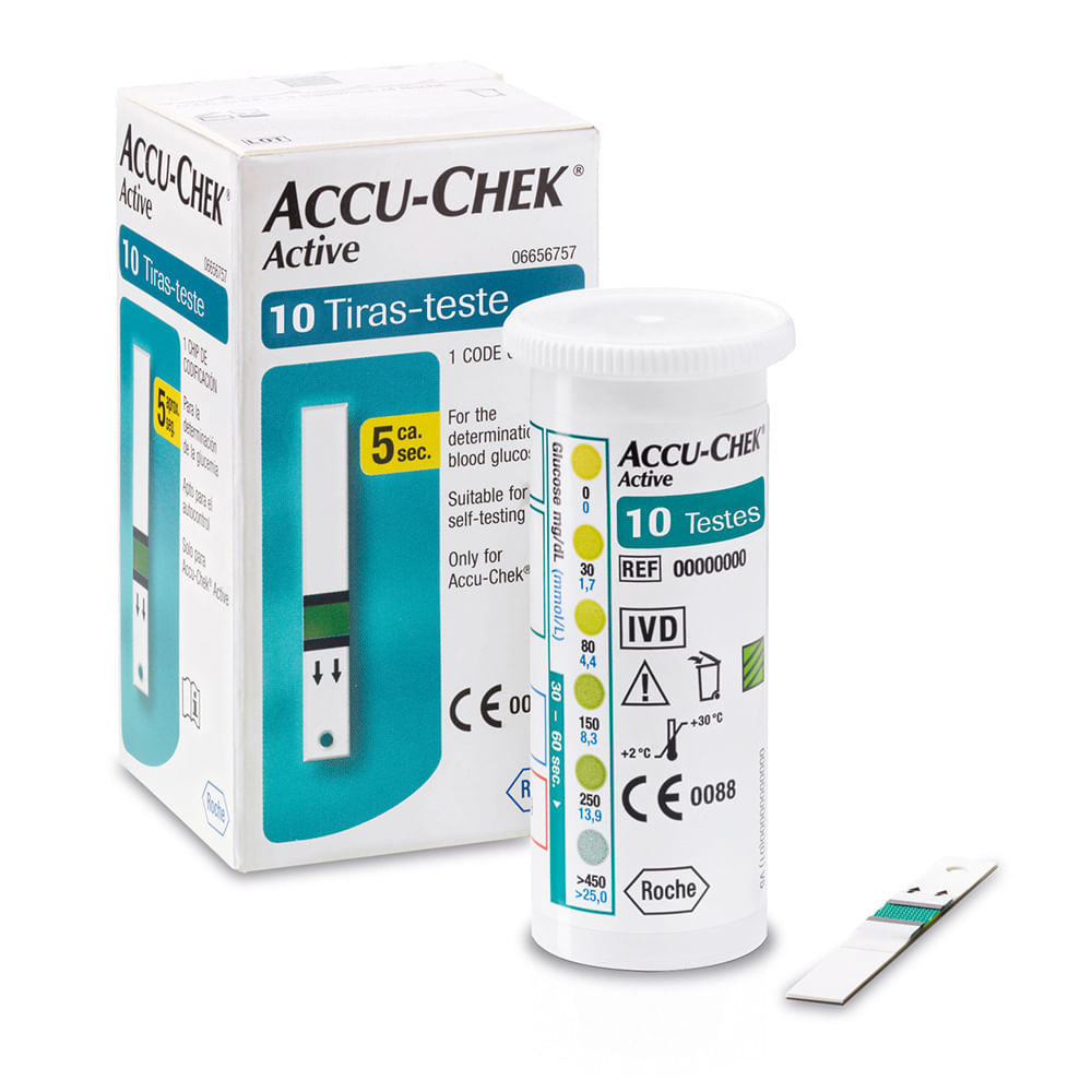 Tira accu Chek active Com 10 testes Menor preço em Tira accu Chek active Com 10 testes