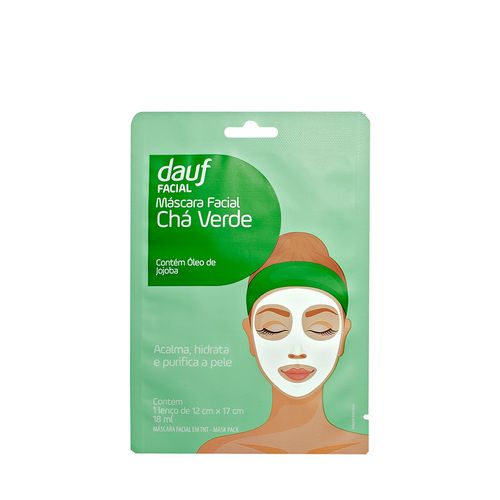 Máscara Facial de Chá Verde Dauf com 1 unidade
