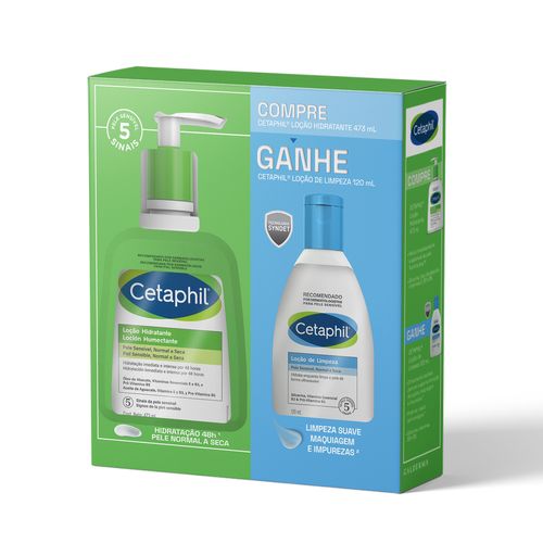 Cetaphil loção hidratante 473ml Grátis loção de Limpeza Cetaphil 120ml