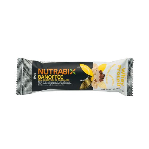 Barra Nutrabix wheybar banoffee Com Cobertura De chocolate meio Amargo 45g