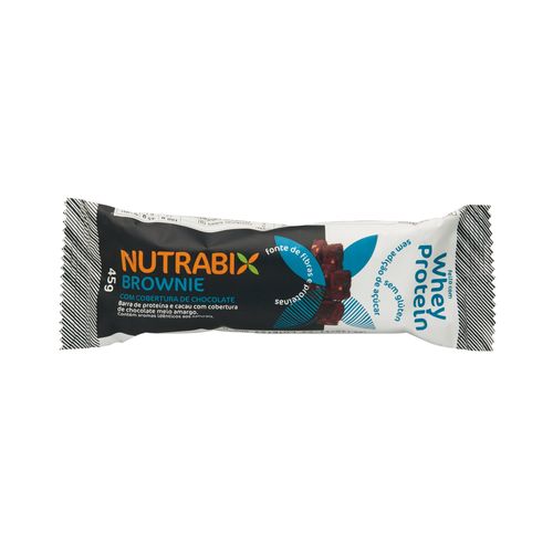 Barra De whey Protein Nutrabix wheybar cashew Brownie Com Cobertura De chocolate meio Amargo 45g