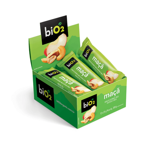 Barra De castanhas e frutas Bio2 nuts Maça 25g