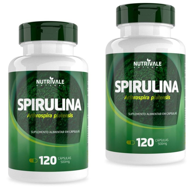 KIT 2X Spirulina 500mg 120 cápsulas - Nutrivale