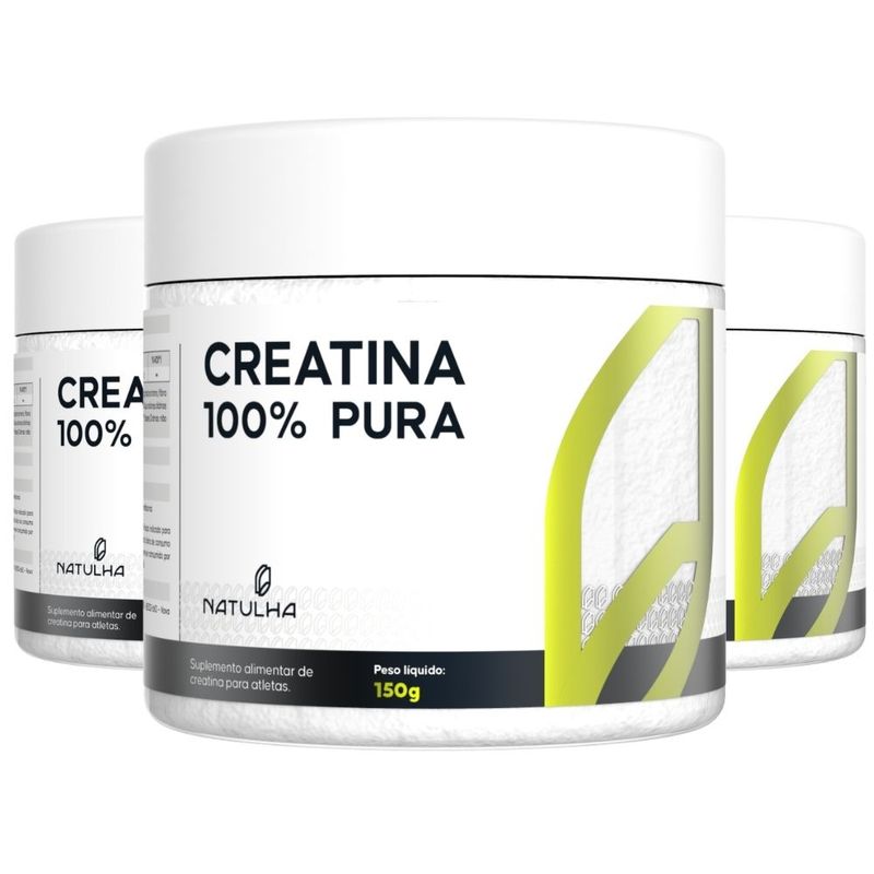 KIT 3X Creatina 100% Pura 150g - Natulha