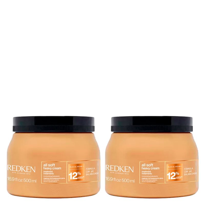 Kit Redken All Soft Heavy - Máscara de Hidratação 500 ml - 2 Unidades