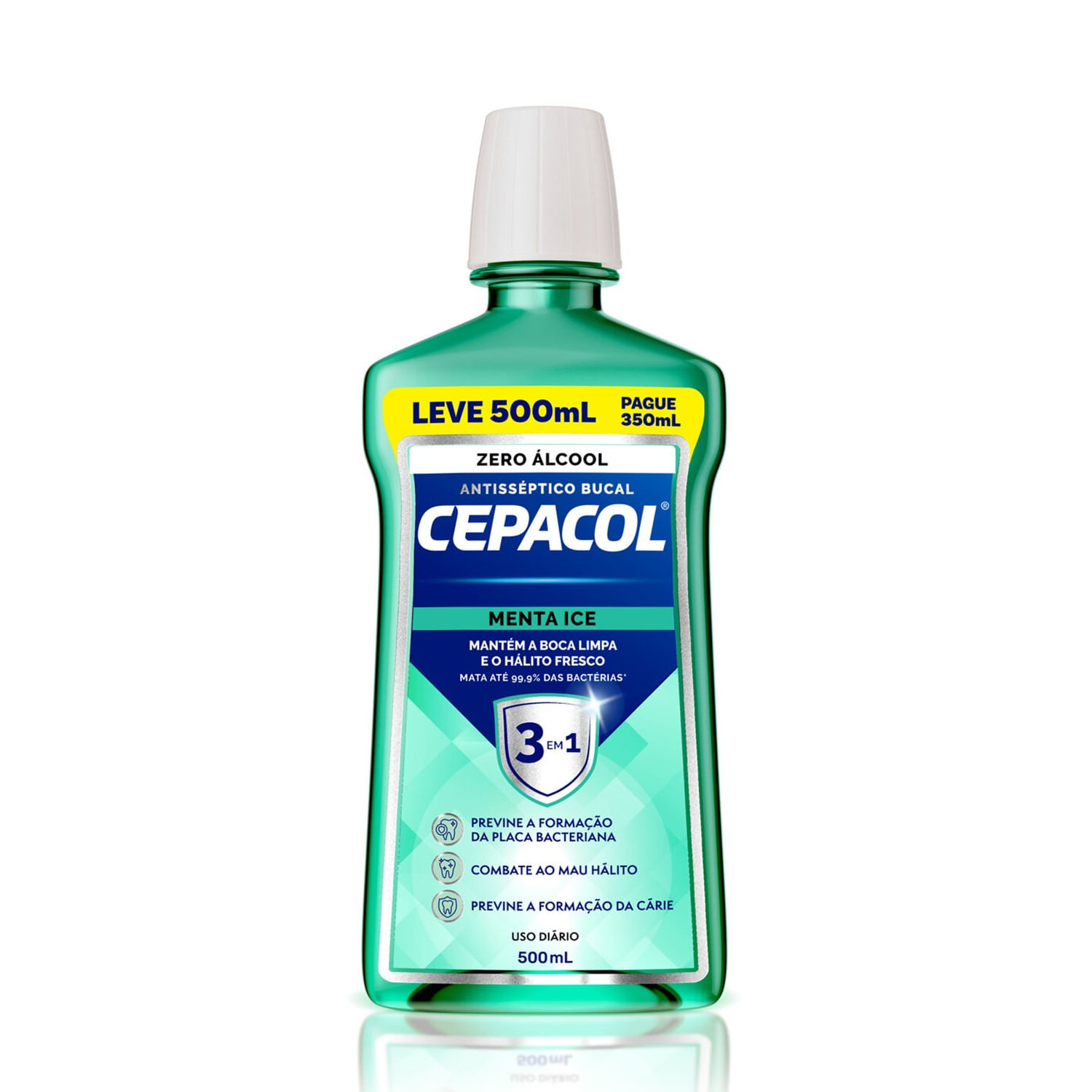 Enxaguante antisséptico Bucal Cepacol Menta Ice Sem Álcool 500ml Menor preço em Enxaguante antisséptico Bucal Cepacol Menta Ice Sem Álcool 500ml