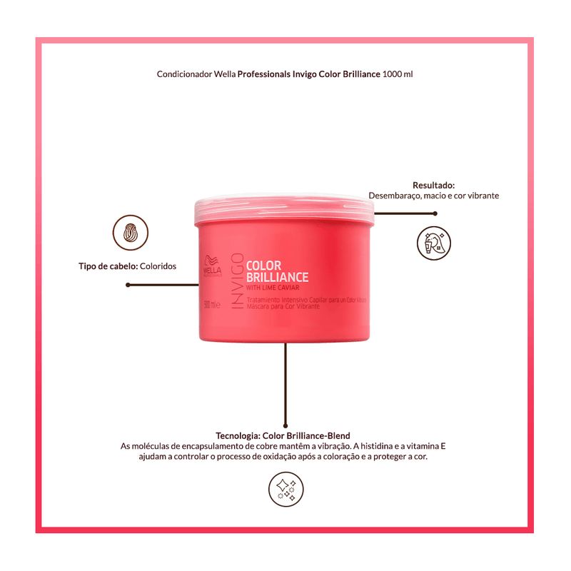 Máscara para Cuidado da Cor Wella Professionals Invigo Color Brilliance 500 ml