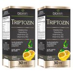 KIT 2X Triptozin (Melatonina, Tiptofano, Vitamina D3 e B12) em gotas 30ml - Bioklein Sabor:Maracujá