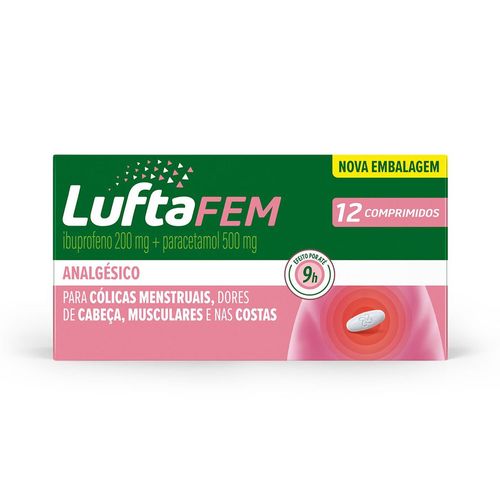 Analgésico luftafem 12 comprimidos - ibuprofeno E Paracetamol
