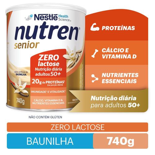 Complemento Alimentar Nutren Senior Zero Lactose Baunilha 740g