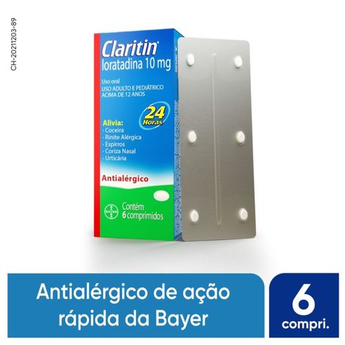 Claritin com 6 comprimidos