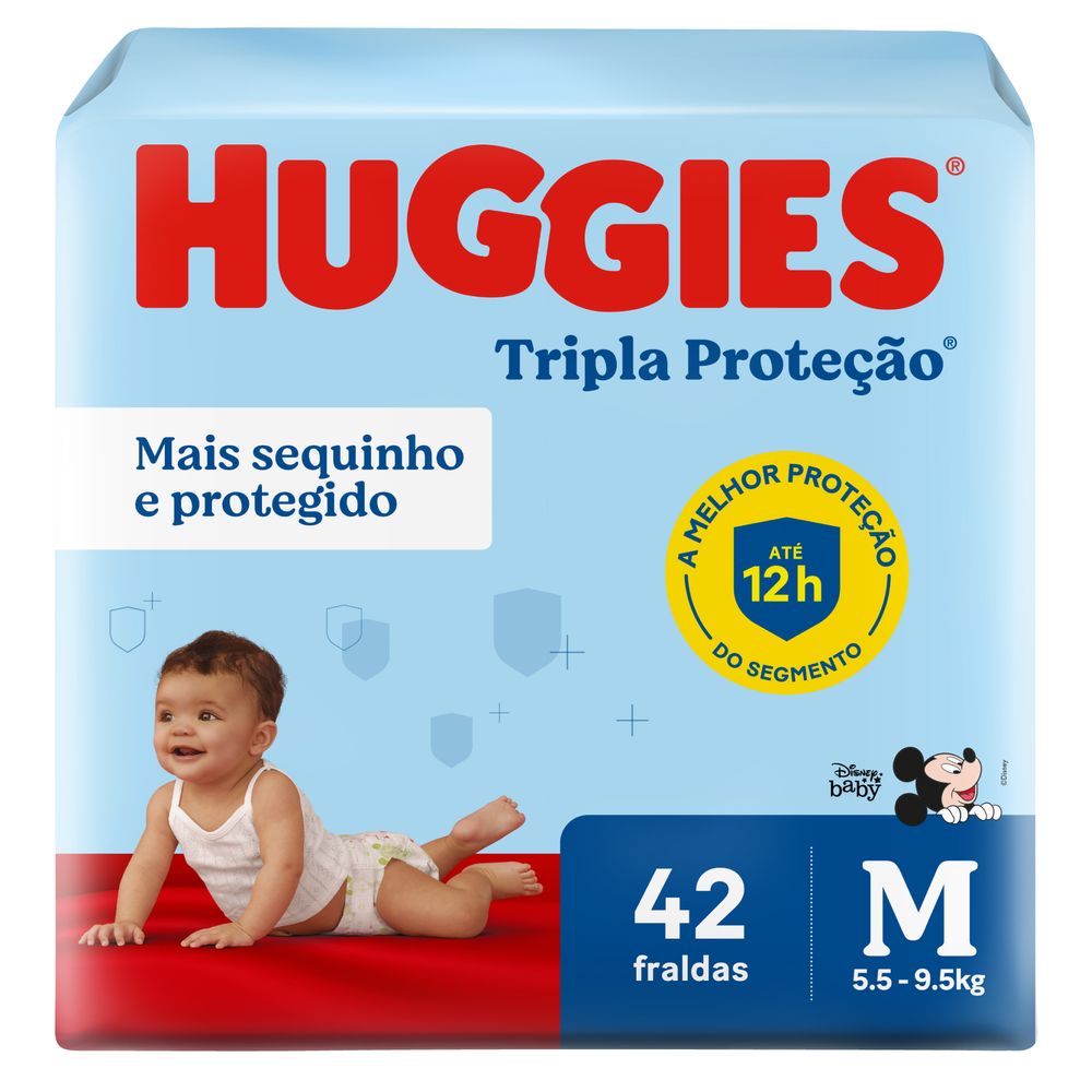 Foto da Fralda huggies tripla Proteção mega Tamanho M Com 42 unidades