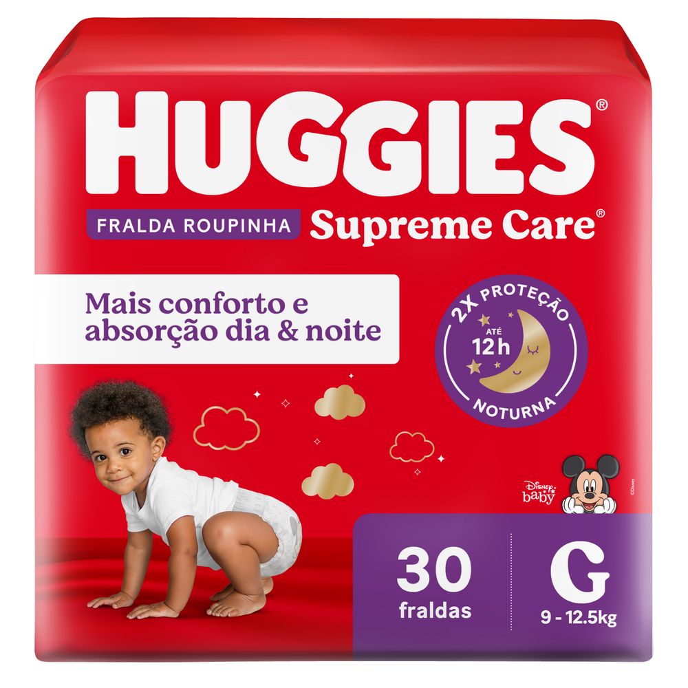 Foto da Fralda Huggies Roupinha Supreme Care G 30 fraldas