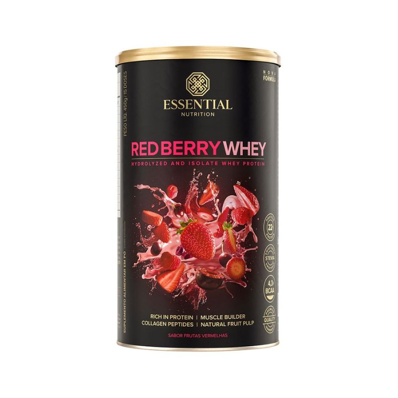 Brazil product data sample: Red Berry Whey Essential Nutrition 450g