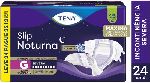 Fralda Geriátrica Tena Slip Noturno G Leve 24 Pague 22 Unidades