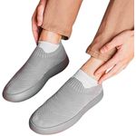 Tênis Ortopédico Flyfeet Nuvem Knit Ortho Pauher - Cinza - Tamanho 34/35