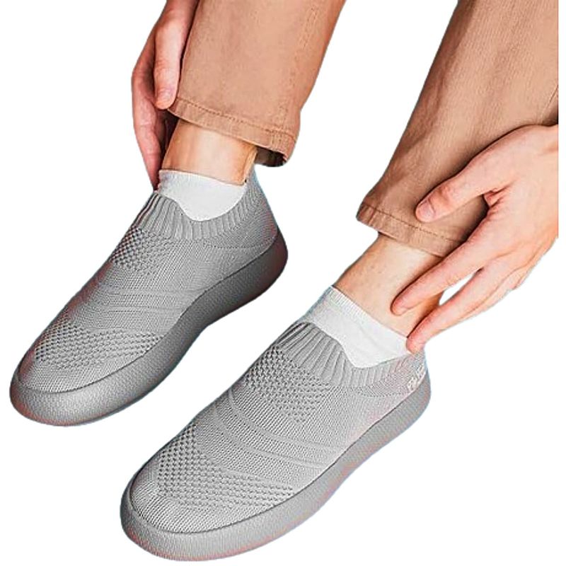 Tênis Ortopédico Flyfeet Nuvem Knit Ortho Pauher - Cinza - Tamanho 34/35