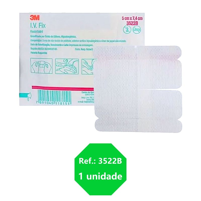 Fixador Cateter Periférico IV Fix 3M 3522B 5x7,4cm - unidade