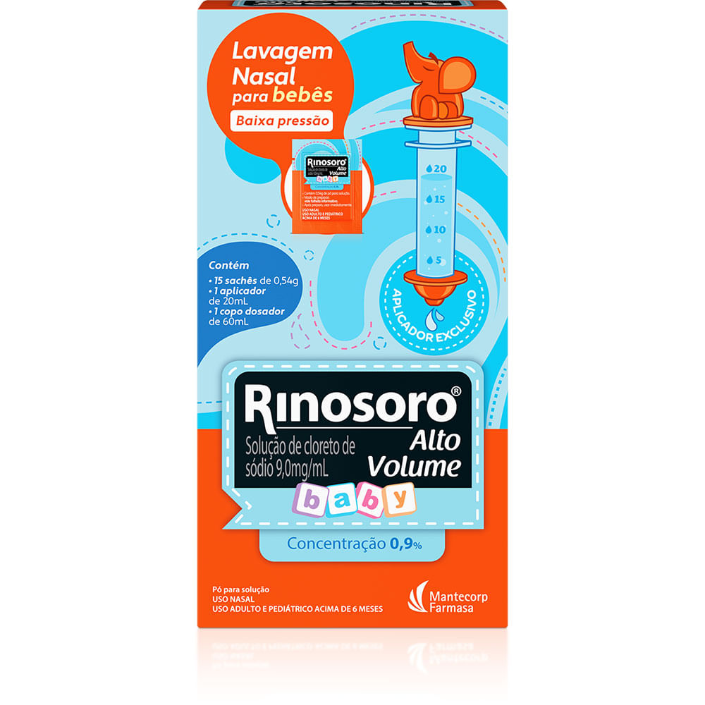 Brazil product data sample: Rinosoro Alvo Volume Baby com Aplicador + 15 Sachets