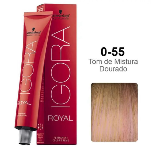 Coloração Schwarzkopf Igora Royal 60ml Cor:0-55 Tom Mistura Dourado