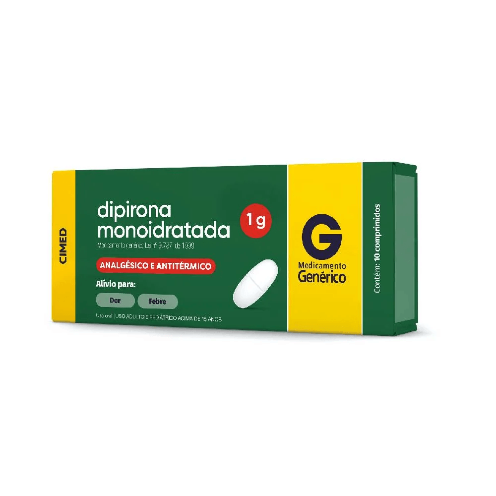 Dipirona Monoidratada 1g Com 10 Comprimidos Genérico Cimed - Extrafarma