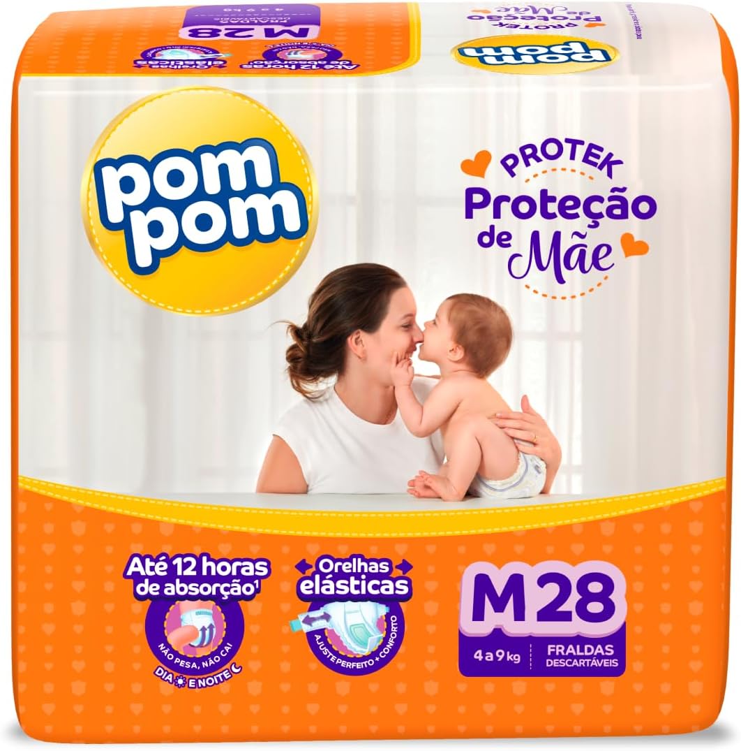 Fralda Pom Pom Protek Proteção de Mãe Jumbo M 28 Unidades é boa?
