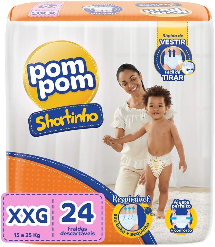 Foto da Fralda Pom Pom Shortinho Jumbo XXG 24 Unidades