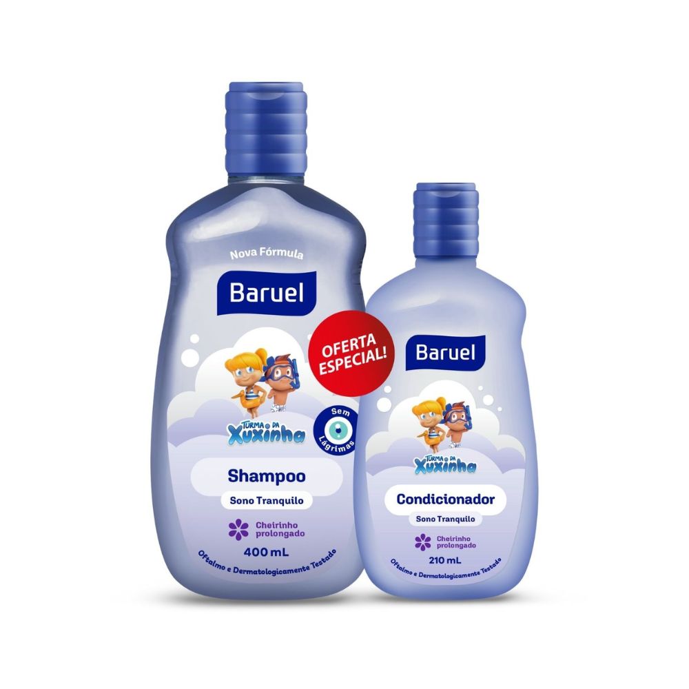 Kit Shampoo Infantil Turma da Xuxinha Sono Tranquilo 400ml 1 Unidade + Condicionador Infantil Turma da Xuxinha Sono Tranquilo 210ml 1 Unidade