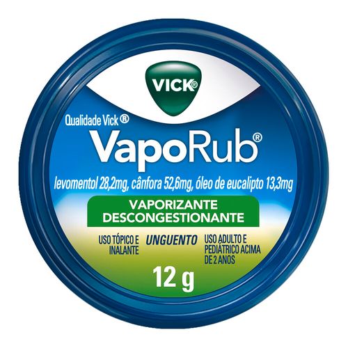 Vick VapoRub Pomada para congestão nasal e tosse 12g
