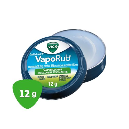 Vick VapoRub Pomada para congestão nasal e tosse 12g