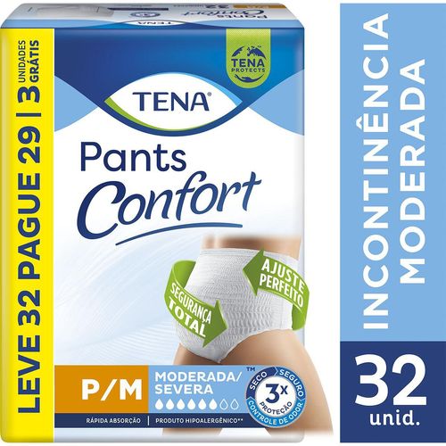 Roupa Íntima Tena Pants Confort Leve 32 Pague 29 P/M