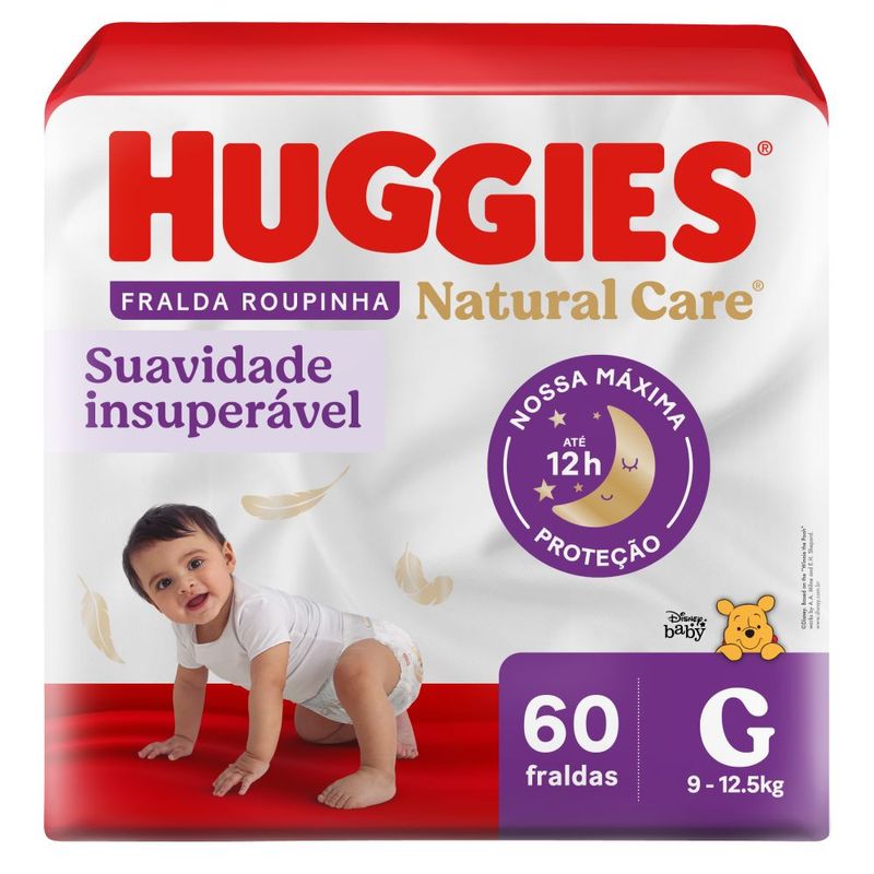 Fralda Roupinha Huggies Natural Care G 60 Unidades 