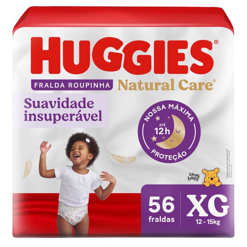 Fralda Roupinha Huggies Natural Care XG 56 Unidades 