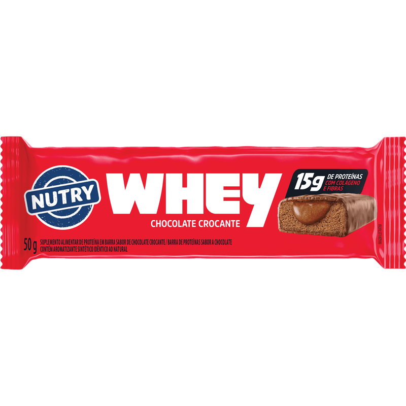 Barra de Proteína Whey Nutry Chocolate Crocante 50g 