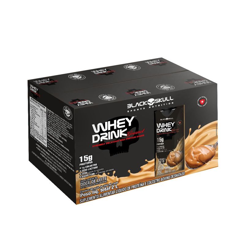 Whey Drink Gourmet - PRONTO PARA BEBER - 8 Unidades - DOCE DE LEITE