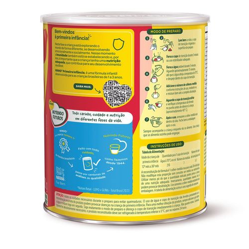 Fórmula Infantil Ninho Primeira Infância 1 a 3 Anos Nutri Fases 1+ 800g