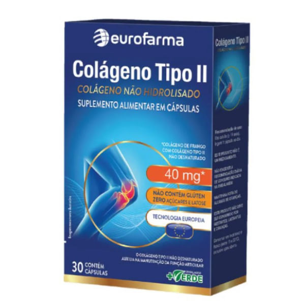 Colágeno Não Hidrolisado Tipo II 40mg 30cps Eurofarma é boa?