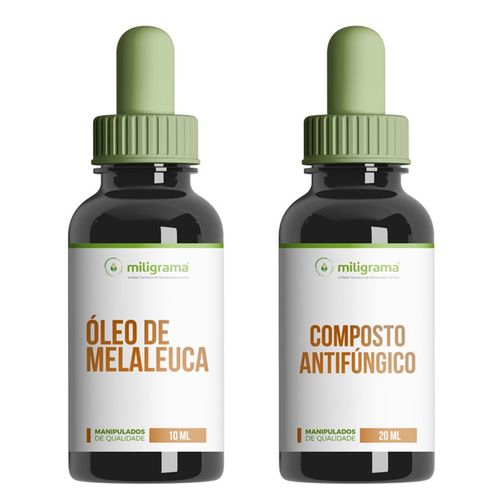 Tratamento Micose de Unha Uso Tópico - Óleo de Melaleuca 10ml + Solução com Fluconazol 20ml