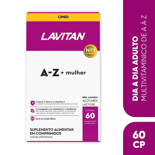 Multivitamínico Lavitan Az Mulher Com 60 Comprimidos