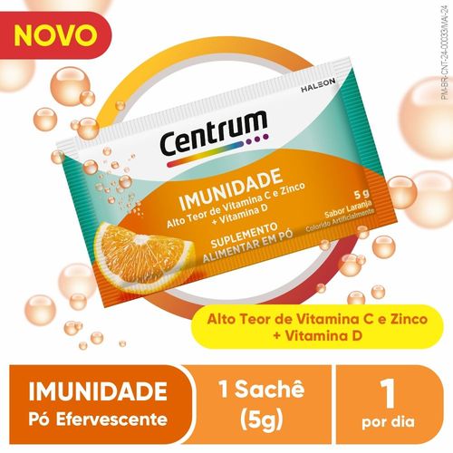 Centrum Pó Efervescente Imunidade sabor Laranja com Vitaminas C, D e Zinco