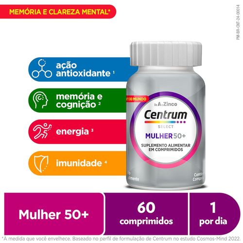 Centrum Select  Multivitaminico Mulher 50 + Vitaminas De A A Z  60 Comprimidos