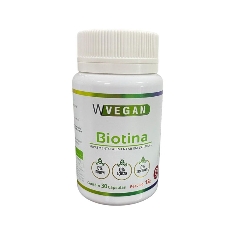 Biotina 30 capsulas WVegan Vitamina H Vegano