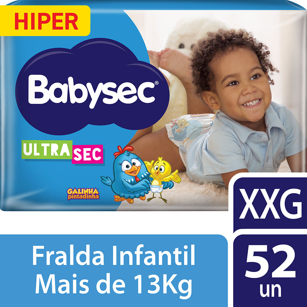 Foto da Fralda Babysec Ultrasec Hiper XXG 52 Unidades