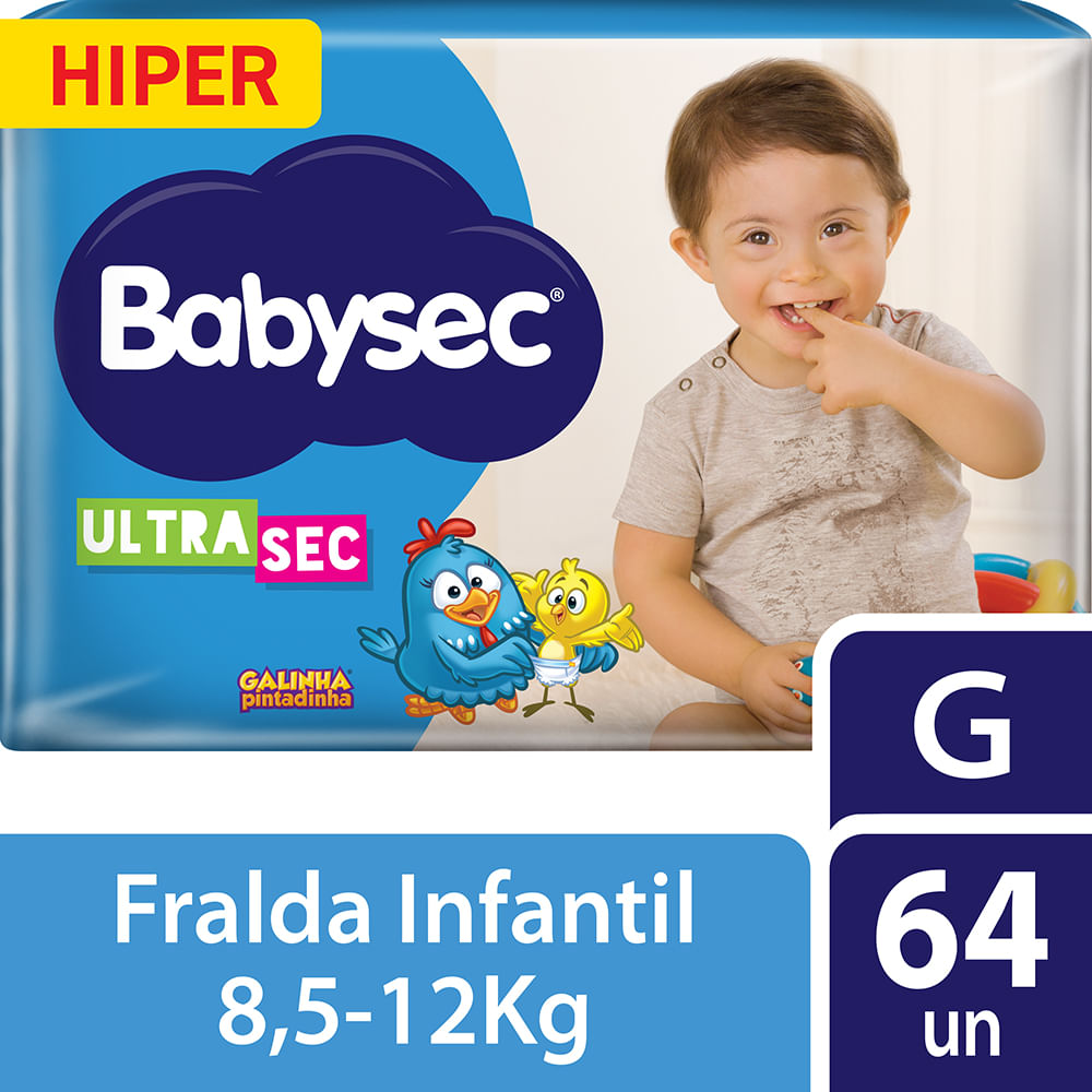 Foto da Fralda Babysec Ultrasec Hiper G 64 Unidades