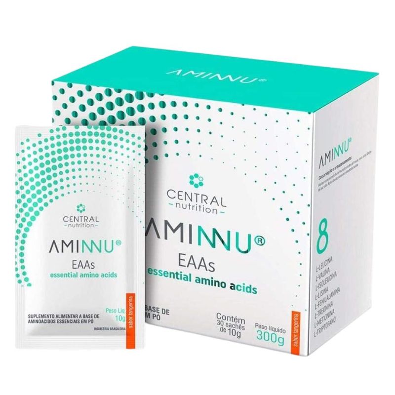Aminnu EAAs Sabor Tangerina 10g 30 Sachês Central Nutrition
